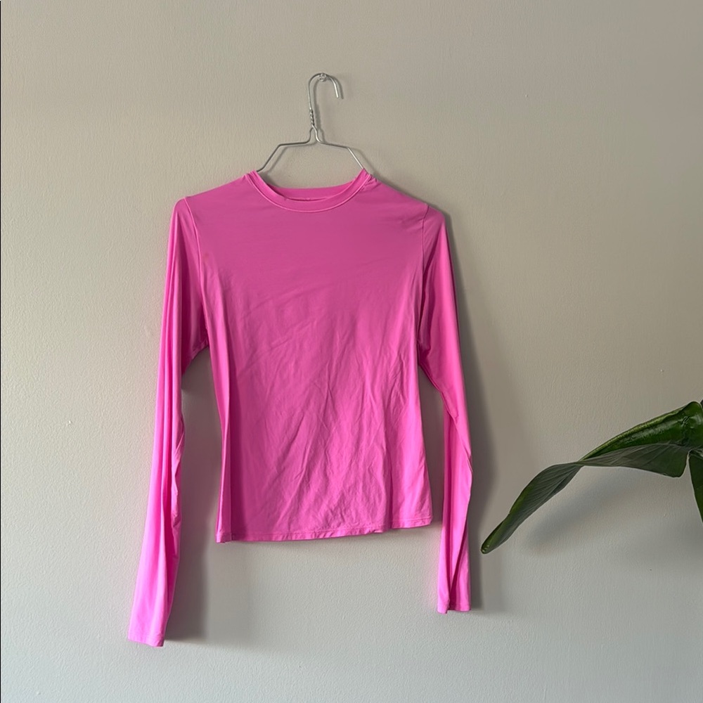 SKIMS Pink Fitted Long Sleeve Blouse